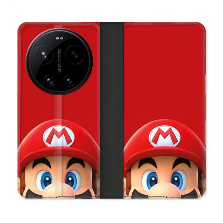 Housse Cuir Portefeuille Pour Xiaomi 17 Ultra Mario Rouge