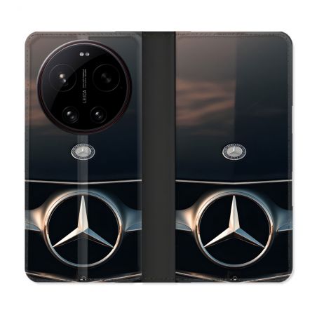 Housse Cuir Portefeuille Pour Xiaomi 17 Ultra Mercedes Calendre
