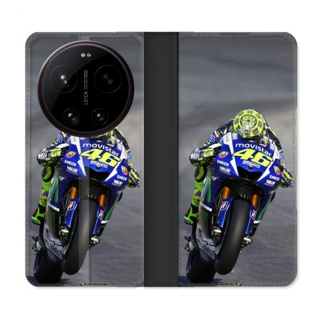Housse Cuir Portefeuille Pour Xiaomi 17 Ultra Moto Course GP Wheeling 46