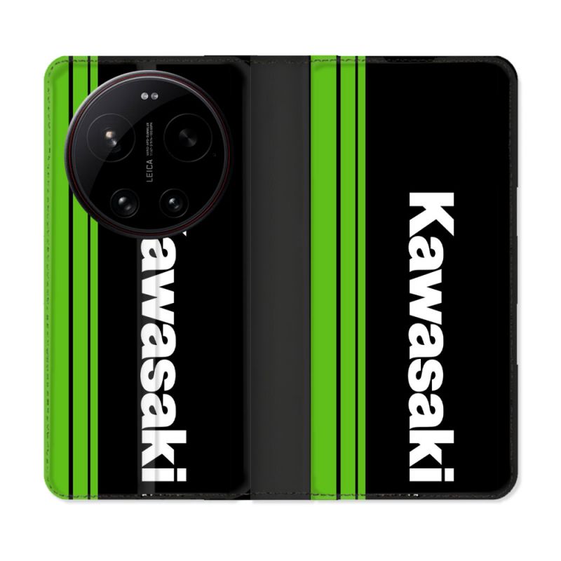 Housse Cuir Portefeuille Pour Xiaomi 17 Ultra Moto Kawasaki