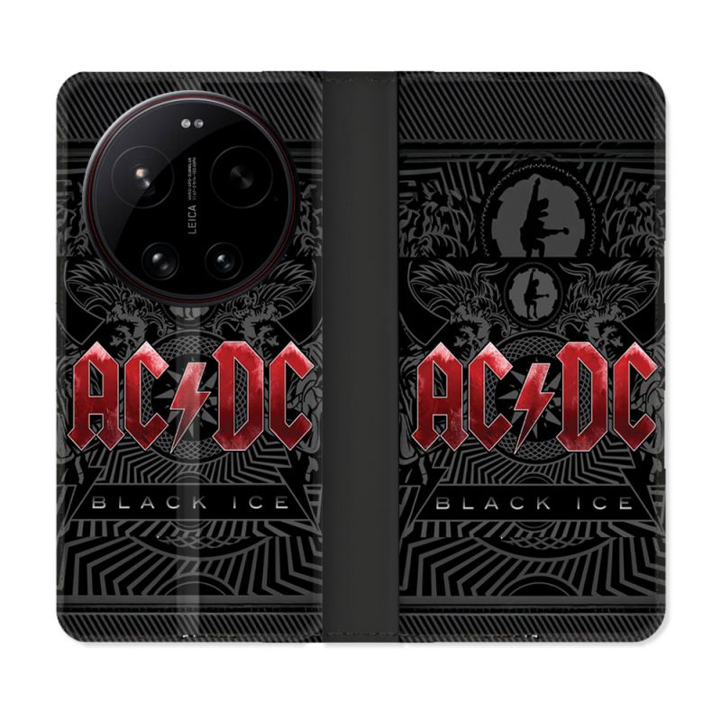 Housse Cuir Portefeuille Pour Xiaomi 17 Ultra Musique Rock ACDC Rouge