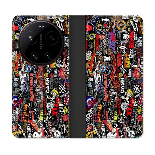 Housse Cuir Portefeuille Pour Xiaomi 17 Ultra Musique Rock Groupe