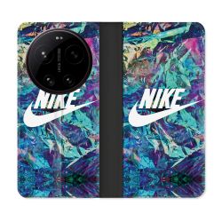 Housse Cuir Portefeuille Pour Xiaomi 17 Ultra Nike Turquoise
