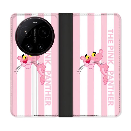 Housse Cuir Portefeuille Pour Xiaomi 17 Ultra Panthere Rose