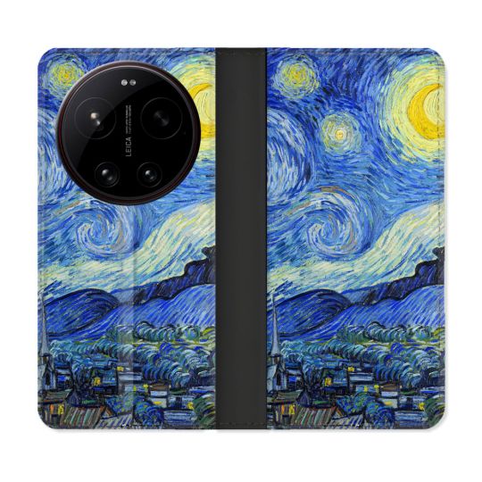 Housse Cuir Portefeuille Pour Xiaomi 17 Ultra Peinture La nuit étoilée