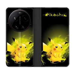 Housse Cuir Portefeuille Pour Xiaomi 17 Ultra Pokemon Pikachu Eclair