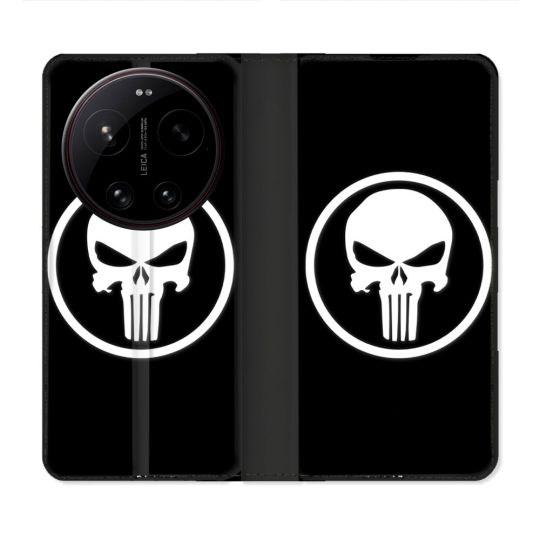 Housse Cuir Portefeuille Pour Xiaomi 17 Ultra Punisher