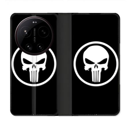 Housse Cuir Portefeuille Pour Xiaomi 17 Ultra Punisher