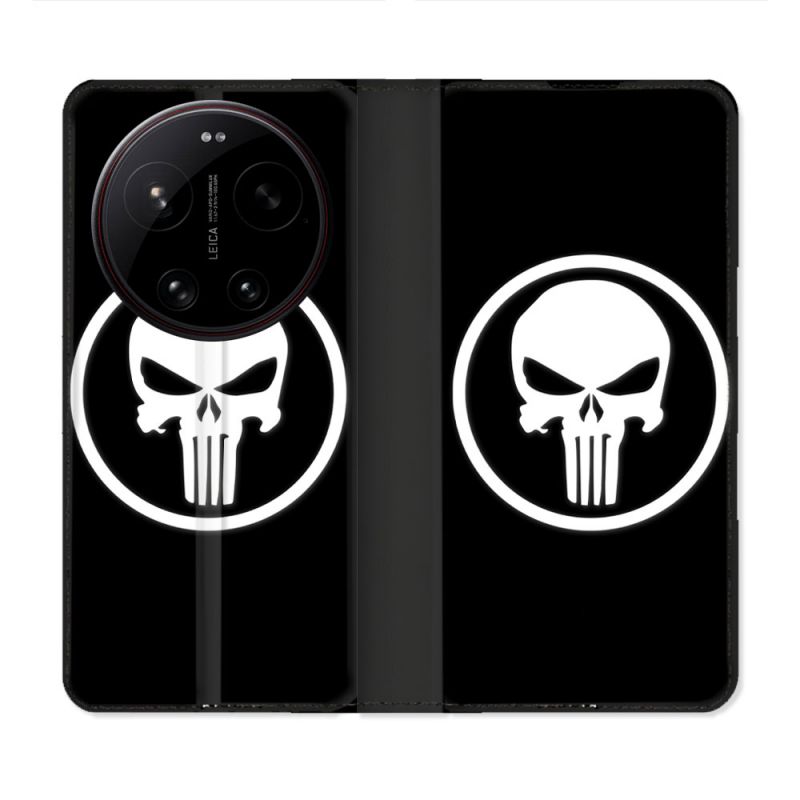 Housse Cuir Portefeuille Pour Xiaomi 17 Ultra Punisher