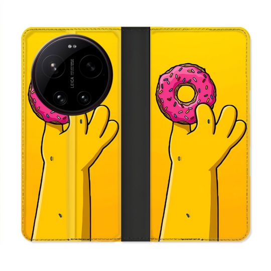 Housse Cuir Portefeuille Pour Xiaomi 17 Ultra Simpson Donuts