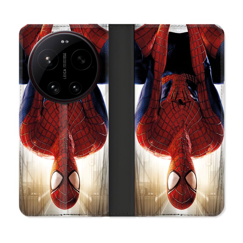 Housse Cuir Portefeuille Pour Xiaomi 17 Ultra Spiderman Invers