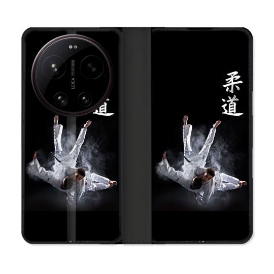 Housse Cuir Portefeuille Pour Xiaomi 17 Ultra Sport Judo Noir