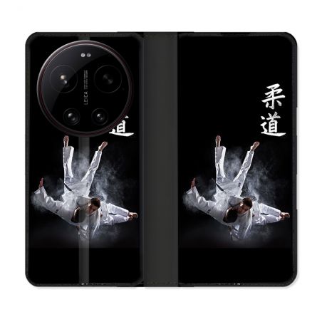 Housse Cuir Portefeuille Pour Xiaomi 17 Ultra Sport Judo Noir