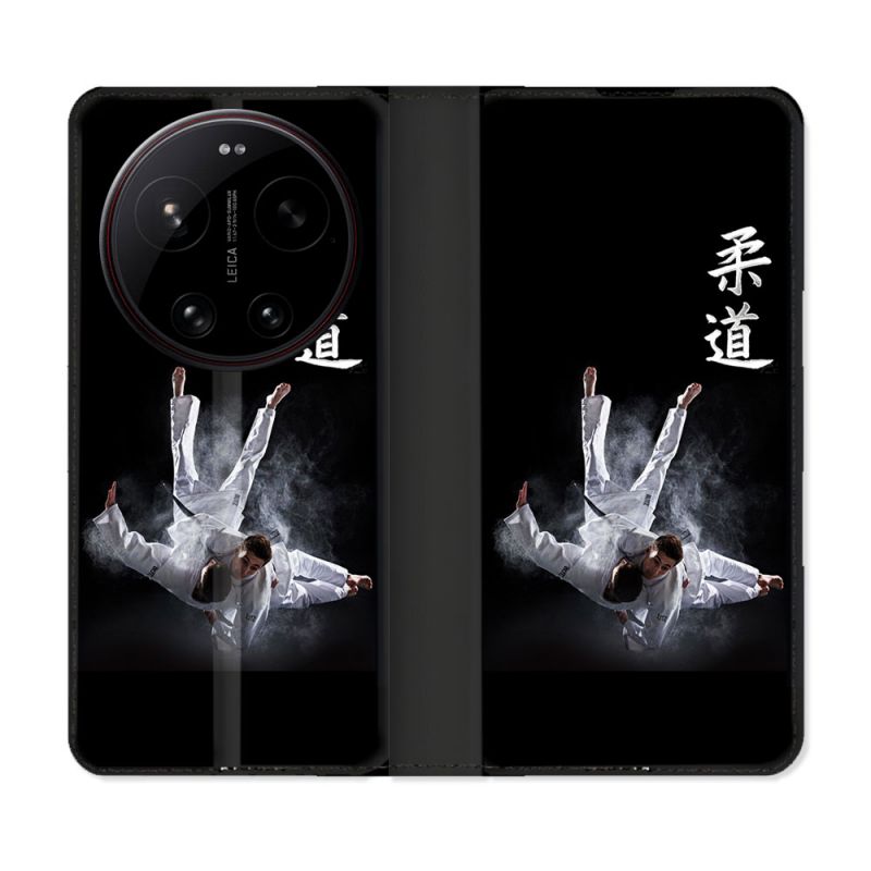 Housse Cuir Portefeuille Pour Xiaomi 17 Ultra Sport Judo Noir