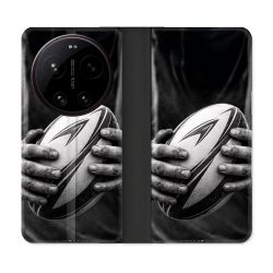 Housse Cuir Portefeuille Pour Xiaomi 17 Ultra Sport Rugby Ballon Moderne