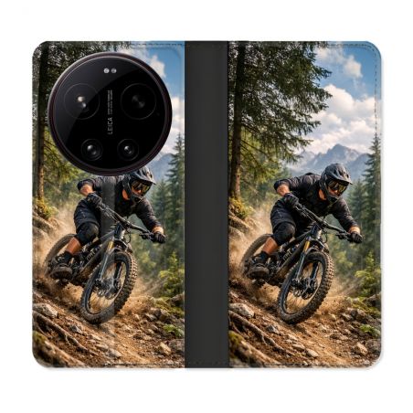Housse Cuir Portefeuille Pour Xiaomi 17 Ultra Sport VTT Montagne