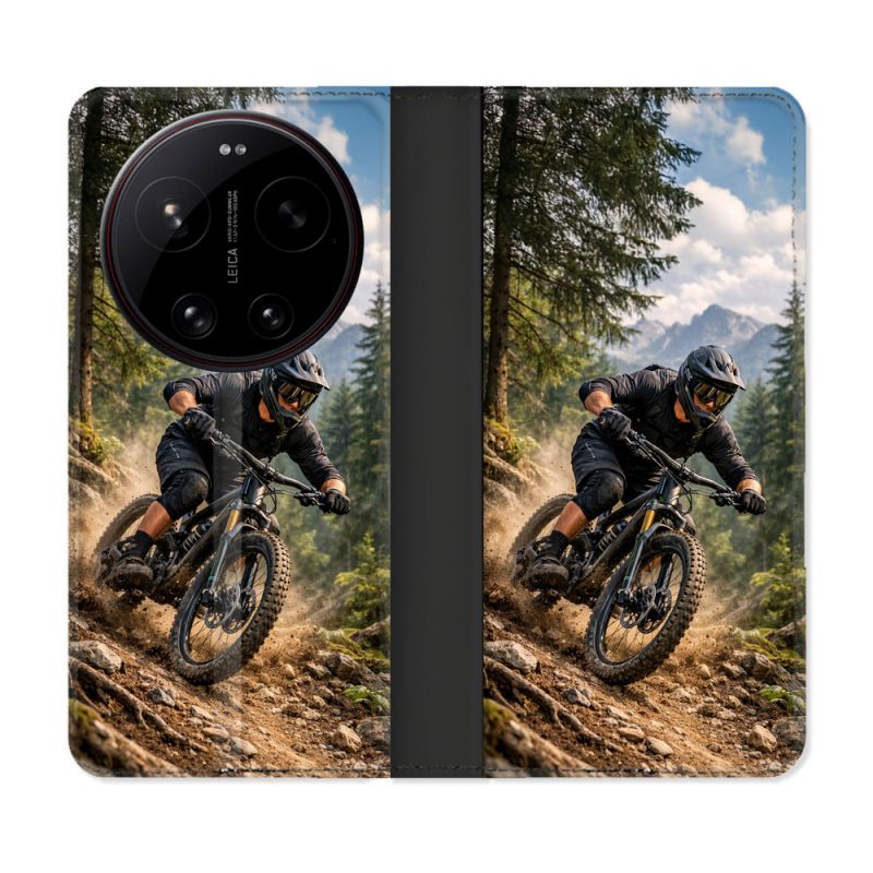 Housse Cuir Portefeuille Pour Xiaomi 17 Ultra Sport VTT Montagne