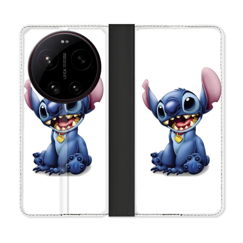 Housse Cuir Portefeuille Pour Xiaomi 17 Ultra Stitch Blanc