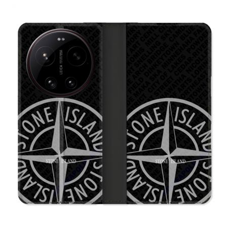 Housse Cuir Portefeuille Pour Xiaomi 17 Ultra Stone Island Gris