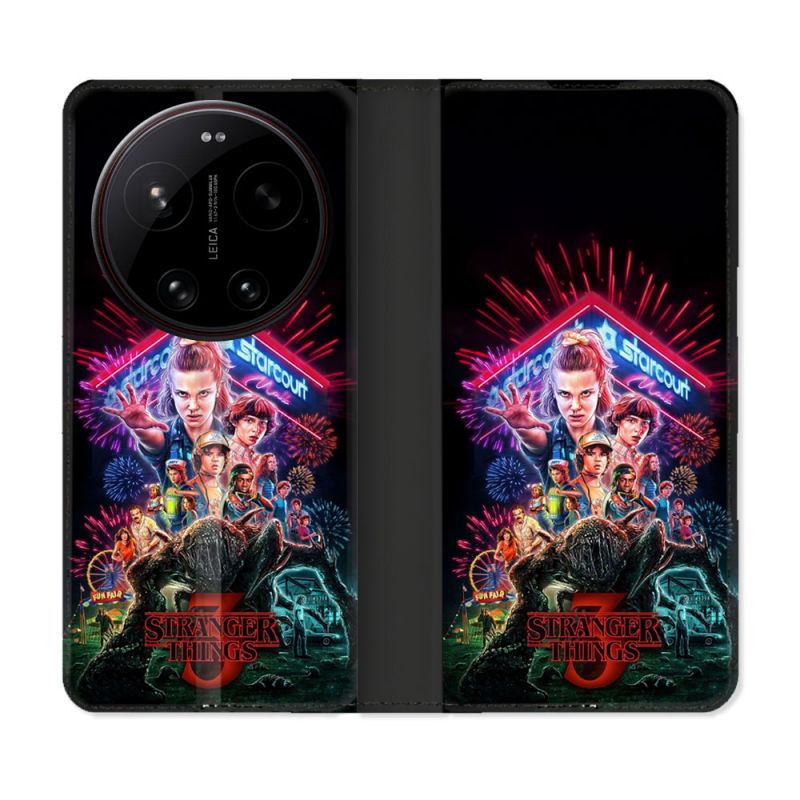 Housse Cuir Portefeuille Pour Xiaomi 17 Ultra Stranger Things Affiche 3