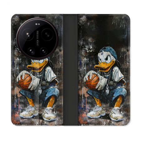 Housse Cuir Portefeuille Pour Xiaomi 17 Ultra Street Art Donald Duck