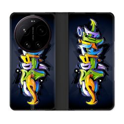 Housse Cuir Portefeuille Pour Xiaomi 17 Ultra Street Art Graffiti
