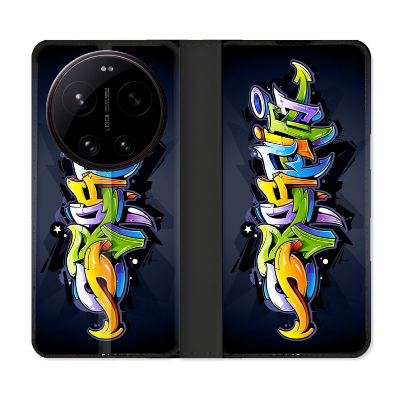 Housse Cuir Portefeuille Pour Xiaomi 17 Ultra Street Art Graffiti