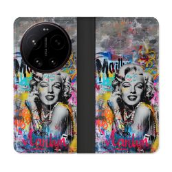 Housse Cuir Portefeuille Pour Xiaomi 17 Ultra Street Art Maryline Monroe