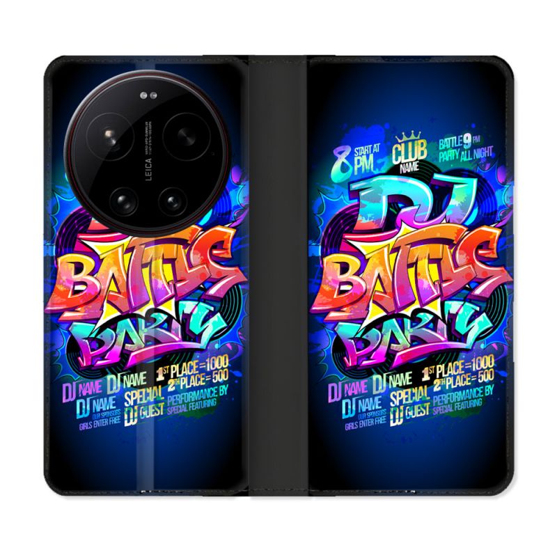 Housse Cuir Portefeuille Pour Xiaomi 17 Ultra Street Art Rap