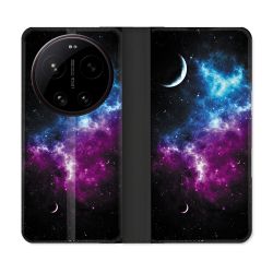Housse Cuir Portefeuille Pour Xiaomi 17 Ultra Univers Bleu Violet