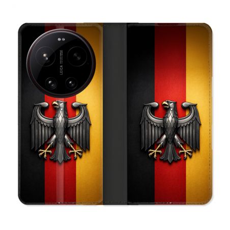 Housse Cuir Portefeuille Pour Xiaomi 17 Ultra Voyage Drapeau Allemagne