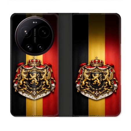Housse Cuir Portefeuille Pour Xiaomi 17 Ultra Voyage Drapeau Belgique