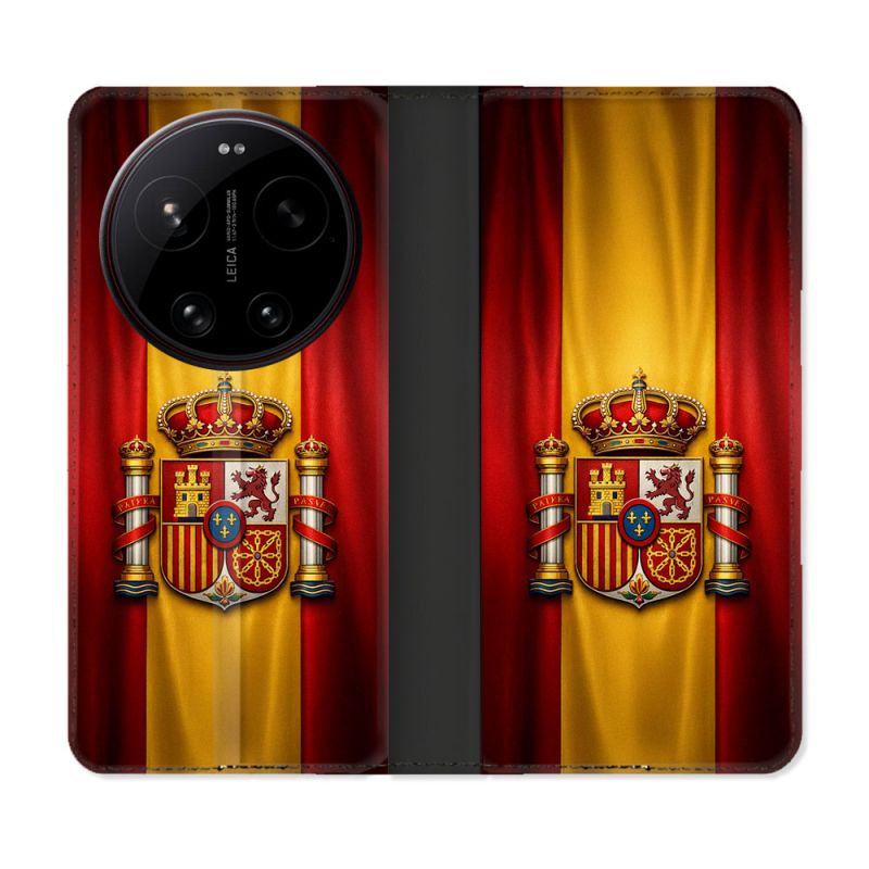 Housse Cuir Portefeuille Pour Xiaomi 17 Ultra Voyage Drapeau Espagne