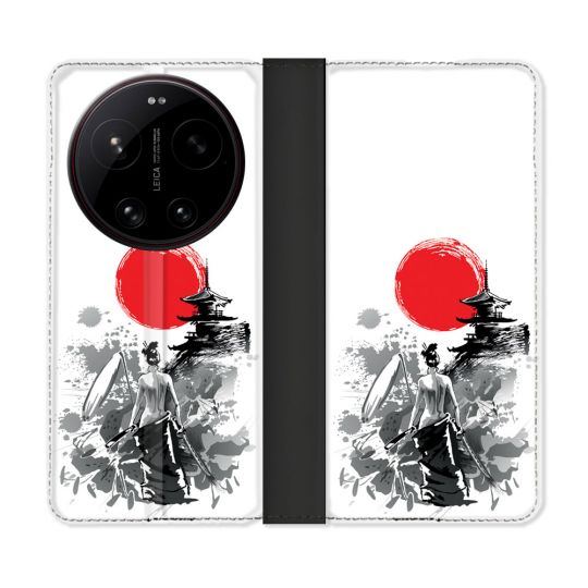 Housse Cuir Portefeuille Pour Xiaomi 17 Ultra Voyage Japon Femme