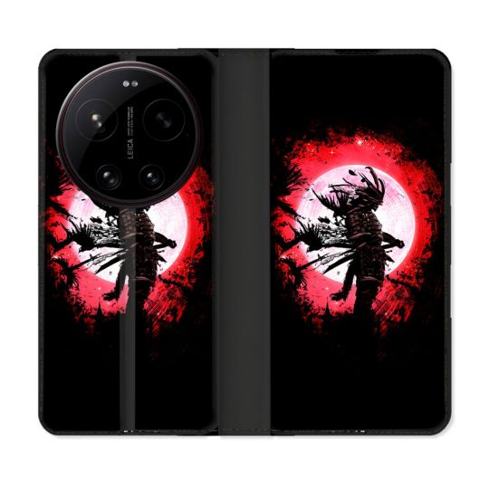 Housse Cuir Portefeuille Pour Xiaomi 17 Ultra Voyage Japon Samourai