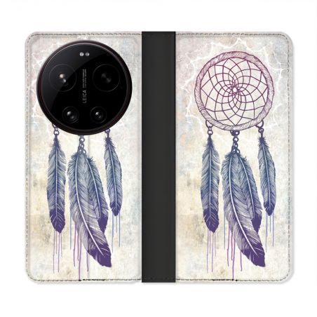 Housse Cuir Portefeuille Pour Xiaomi 17 Ultra Zen Attrape Reve Blanc