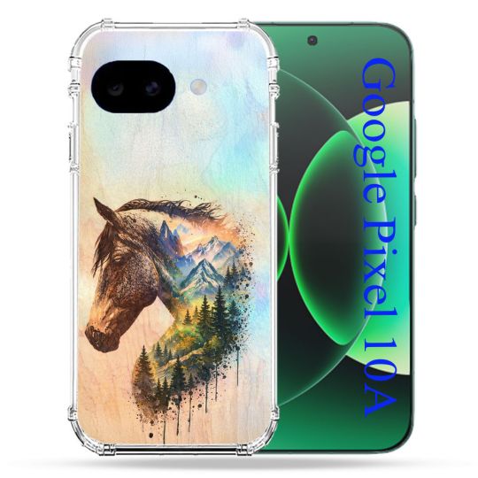Coque Renforcée Pour Google Pixel 10A Animal Cheval Montagne