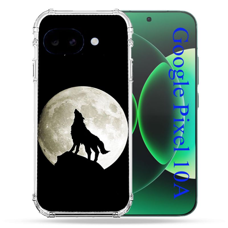 Coque Renforcée Pour Google Pixel 10A Animal Loup Noir