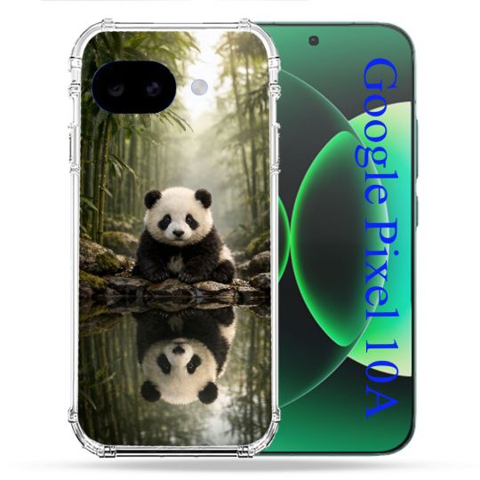 Coque Renforcée Pour Google Pixel 10A Animal Panda Reflet
