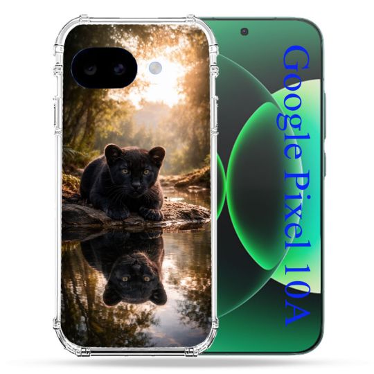 Coque Renforcée Pour Google Pixel 10A Animal Panthère Reflet