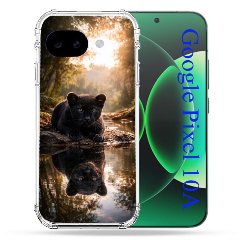 Coque Renforcée Pour Google Pixel 10A Animal Panthère Reflet