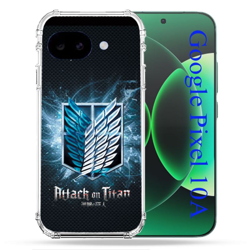 Coque Renforcée Pour Google Pixel 10A Manga Attaque Titans Noir
