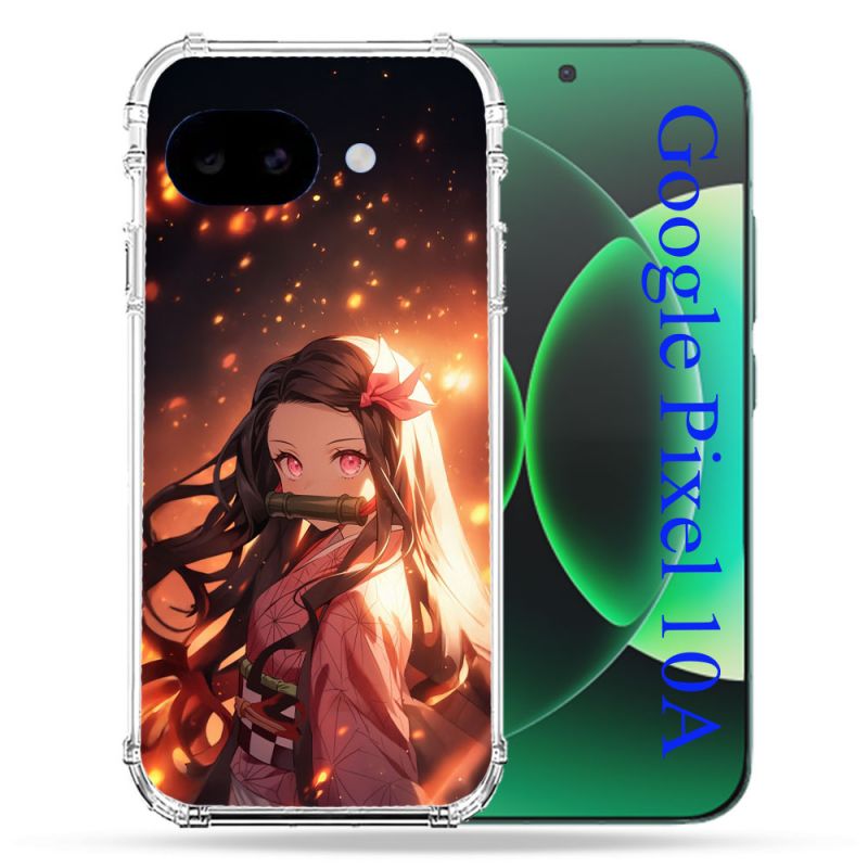 Coque Renforcée Pour Google Pixel 10A Manga Demon Slayer Nezuko Rose