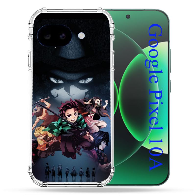 Coque Renforcée Pour Google Pixel 10A Manga Demon Slayer Noir
