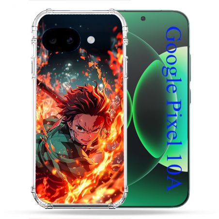 Coque Renforcée Pour Google Pixel 10A Manga Demon Slayer Tanjiro Feu