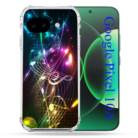 Coque Renforcée Pour Google Pixel 10A Musique Partition Multicolore
