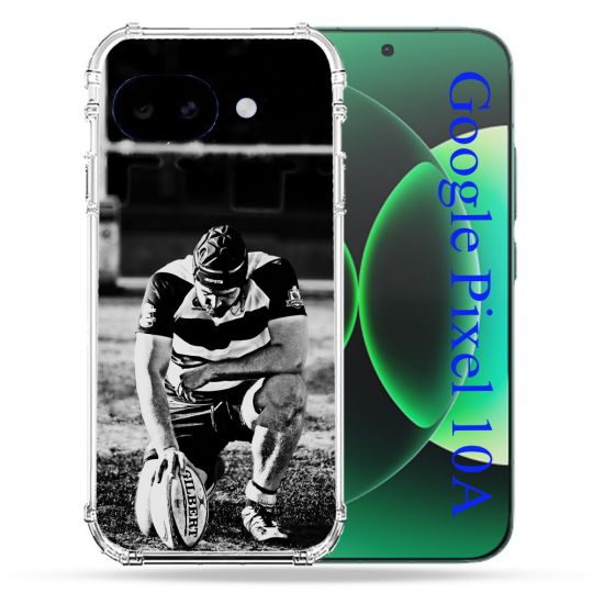 Coque Renforcée Pour Google Pixel 10A Sport Rugby Noir Blanc