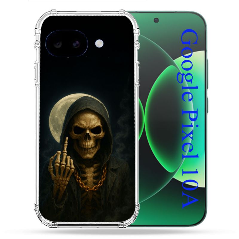 Coque Renforcée Pour Google Pixel 10A Tete de Mort Doigt 2026