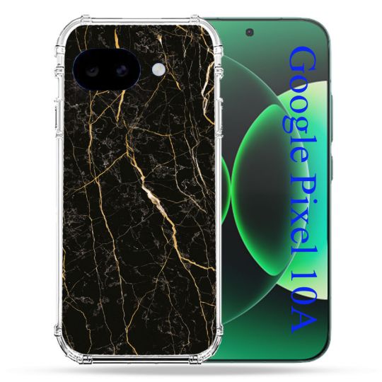 Coque Renforcée Pour Google Pixel 10A Texture Marbre Noir