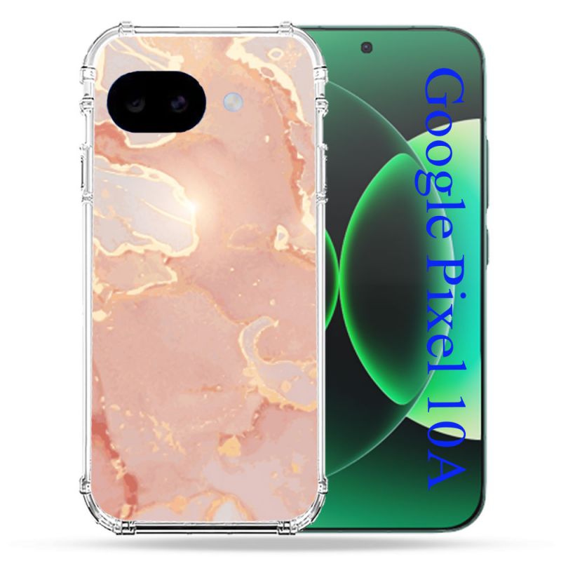 Coque Renforcée Pour Google Pixel 10A Texture Marbre Rose